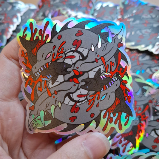 Nessie Distorted Cryptid Holographic Vinyl Sticker