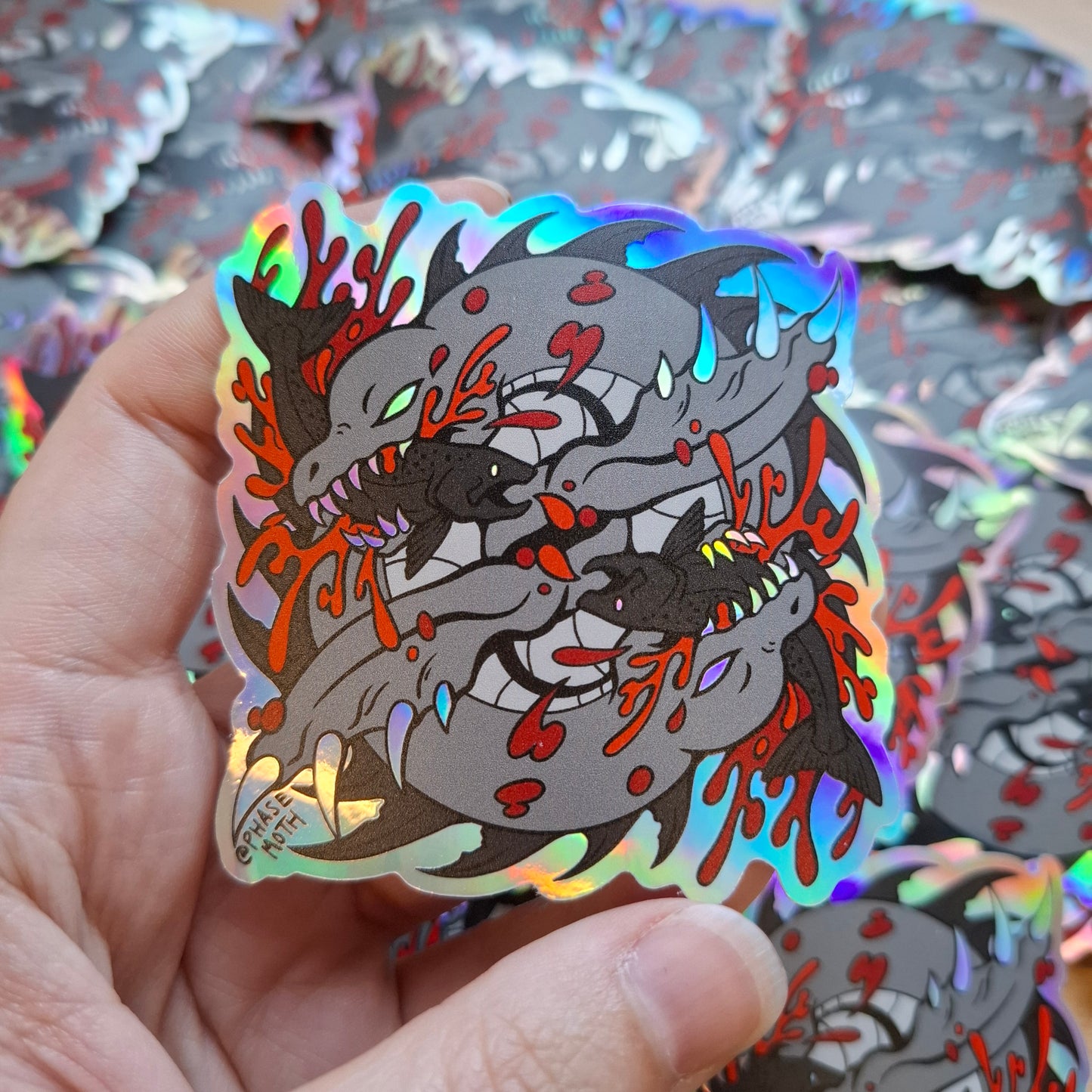 Nessie Distorted Cryptid Holographic Vinyl Sticker