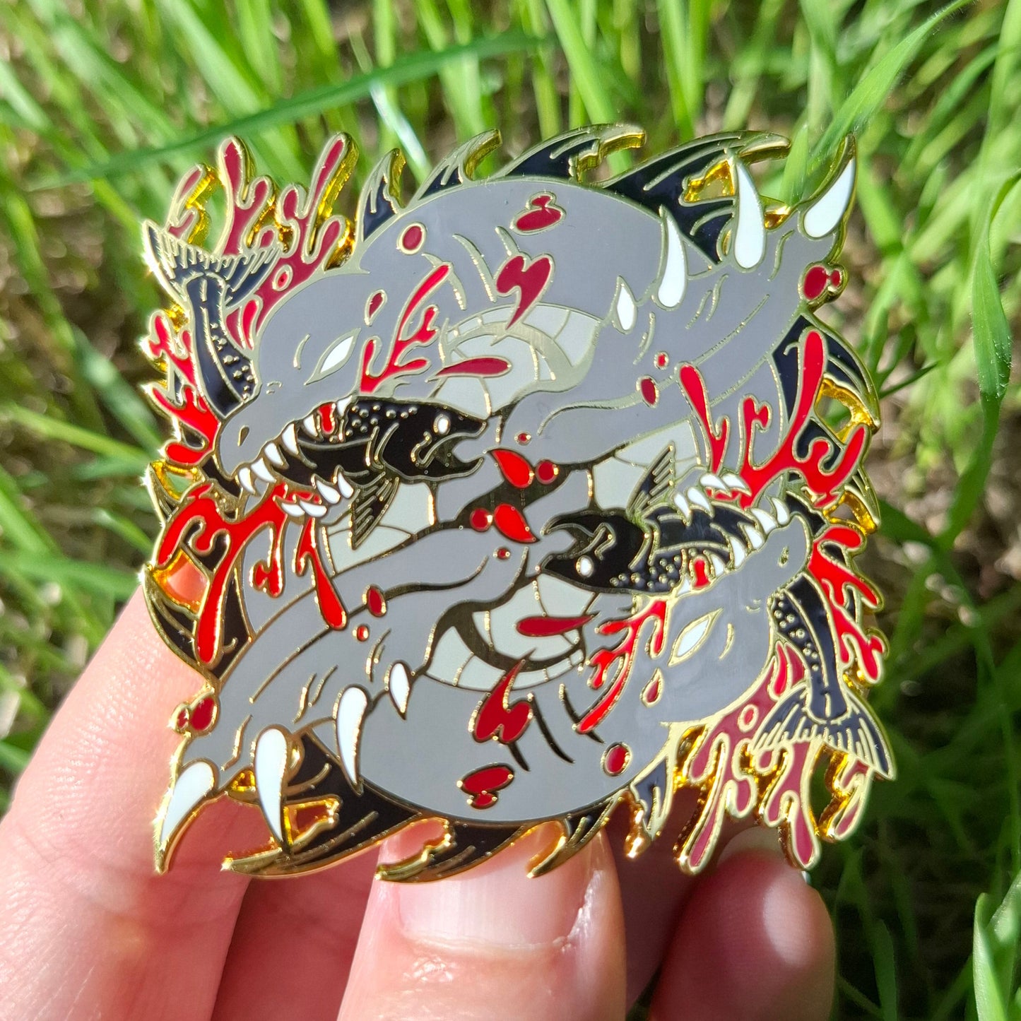 Nessie Gold Distorted Cryptid Enamel Pin