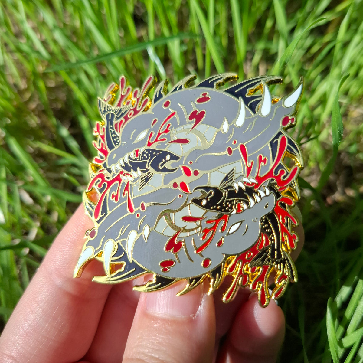 Nessie Gold Distorted Cryptid Enamel Pin