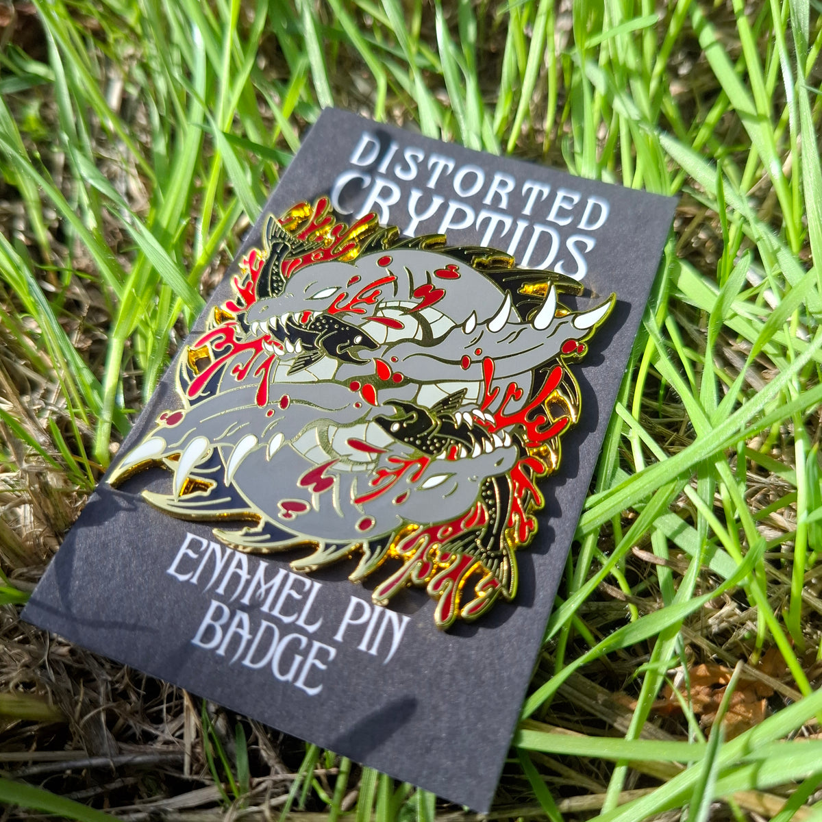 Nessie Gold Distorted Cryptid Enamel Pin
