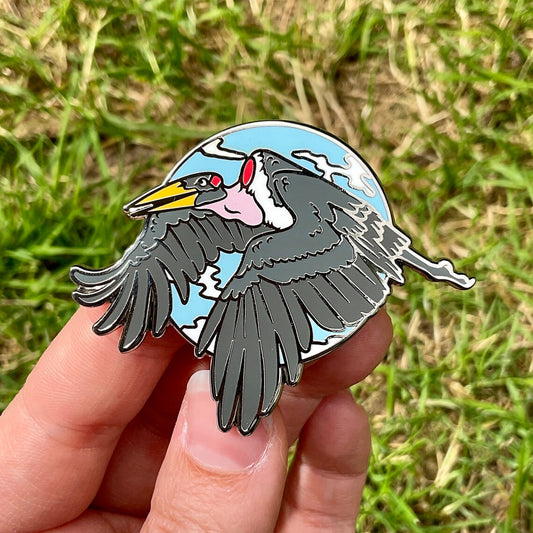 Marabou Stork Silver Enamel Pin