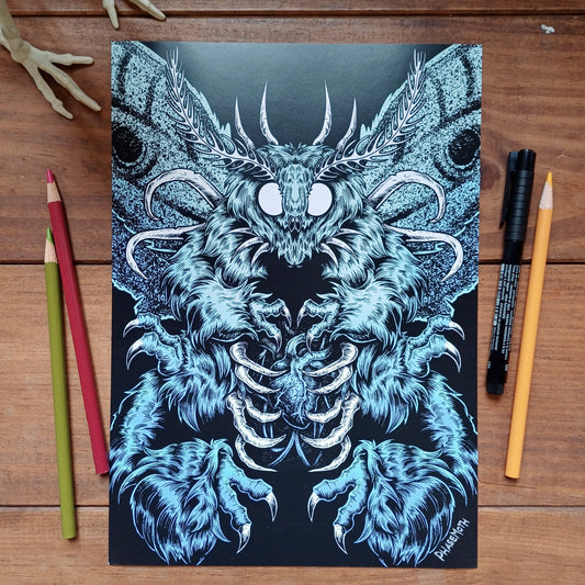 Moth Beast A4 Horror Art print