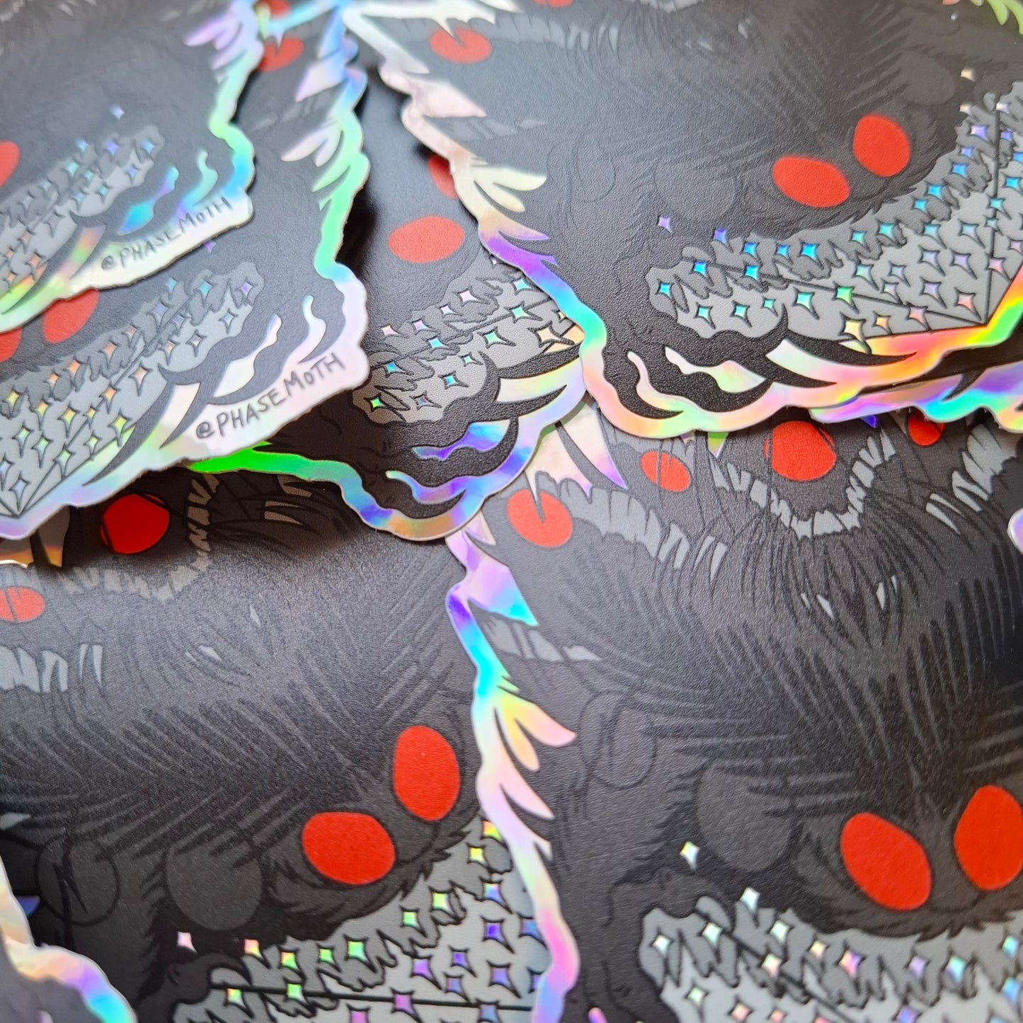 Mothman Distorted Cryptid Holographic Vinyl Sticker