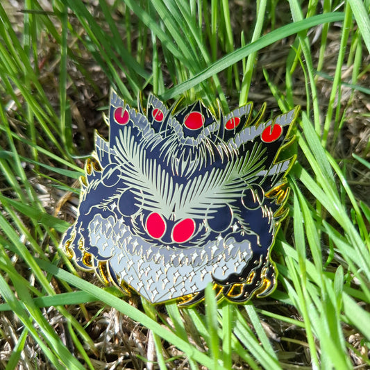 Mothman Gold Distorted Cryptid Enamel Pin