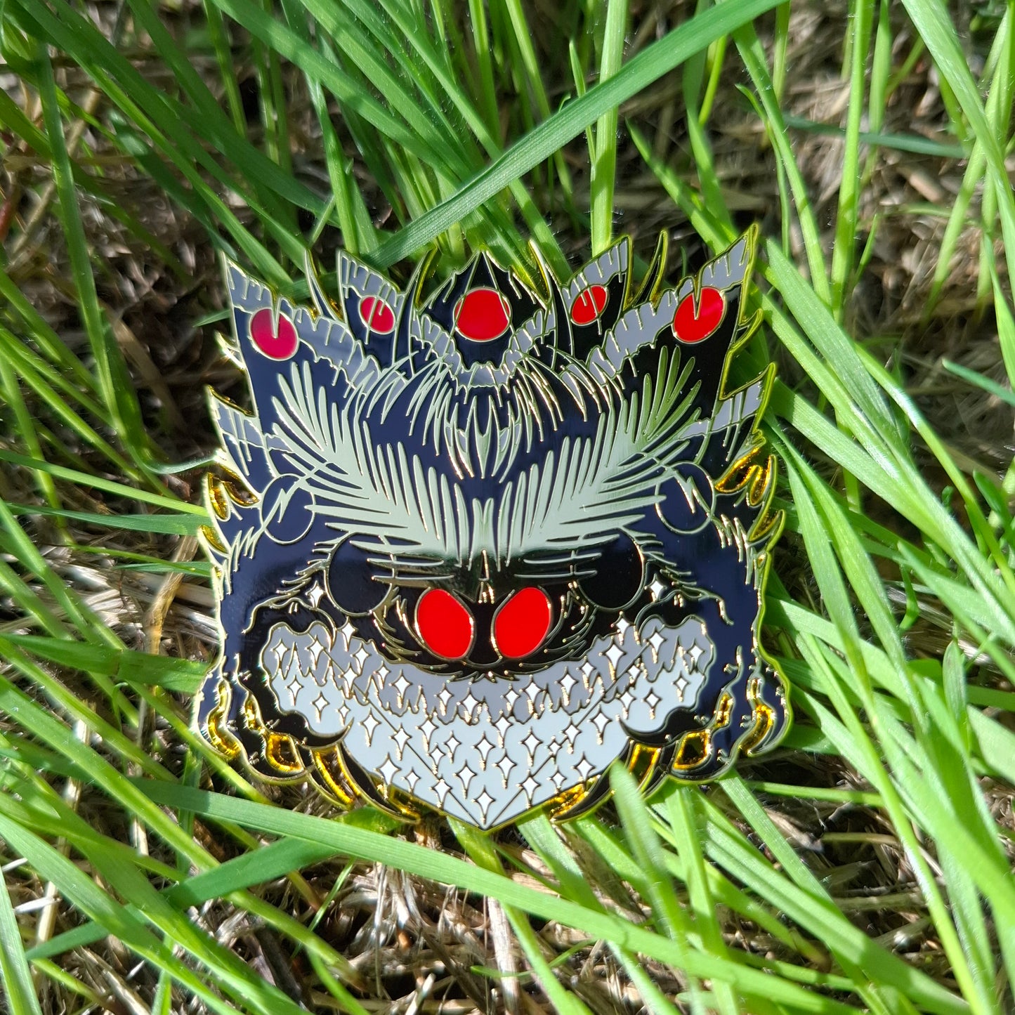 Mothman Gold Distorted Cryptid Enamel Pin