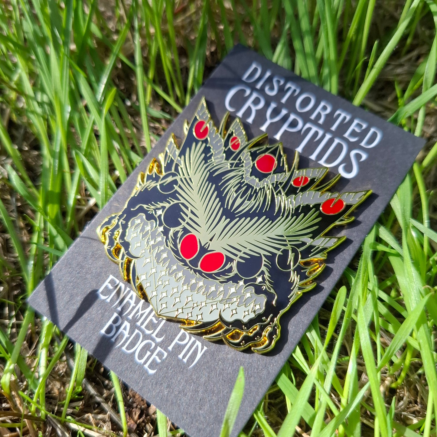 Mothman Gold Distorted Cryptid Enamel Pin