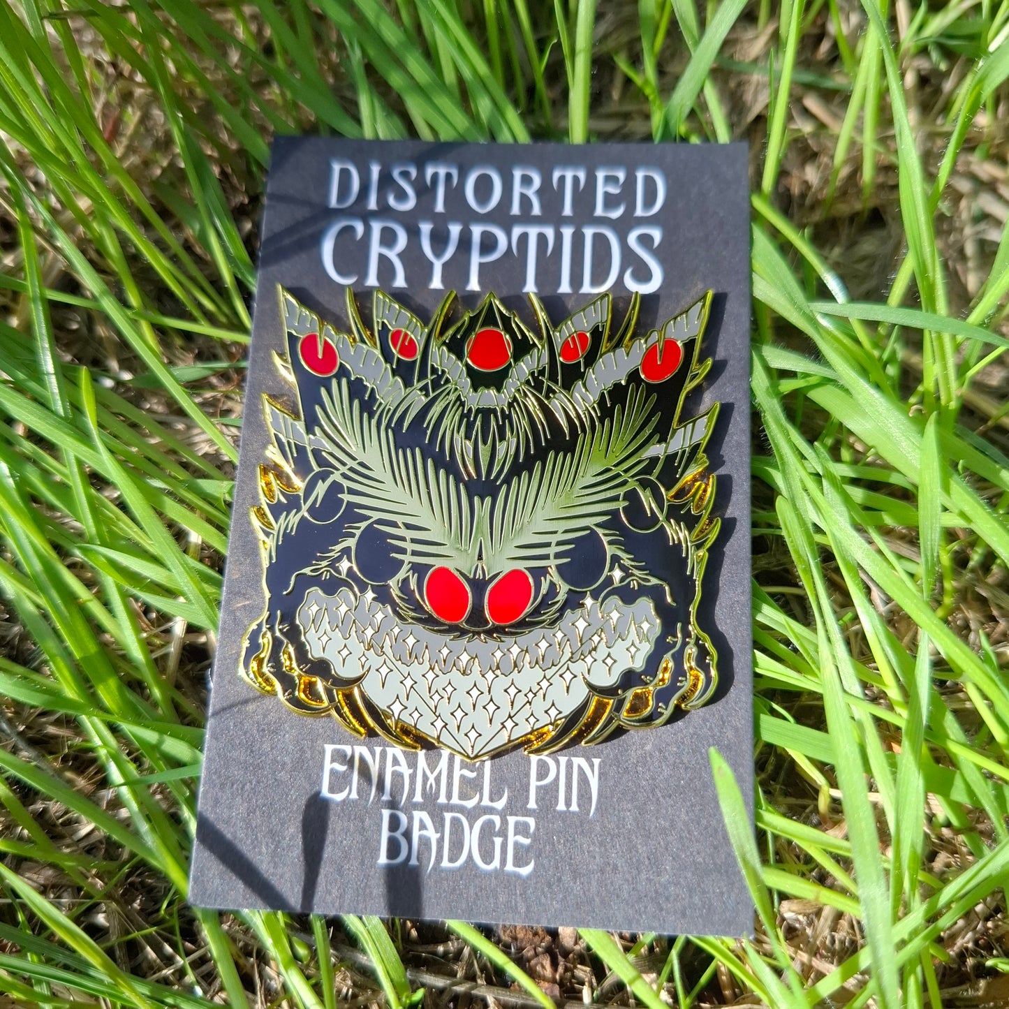 Mothman Gold Distorted Cryptid Enamel Pin