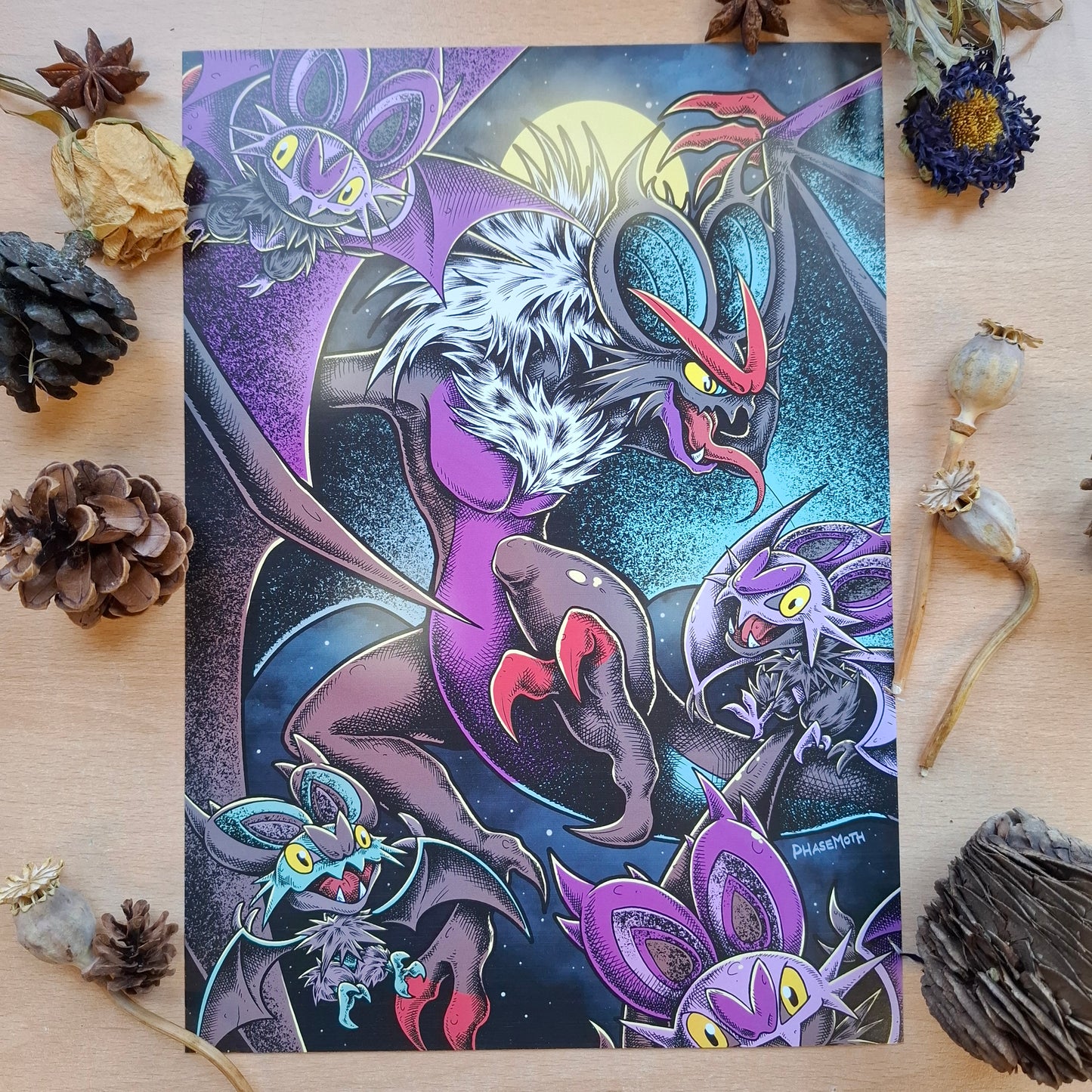 Noivern & Noibat A4 Art Print