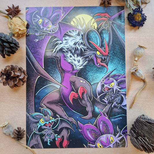 Noivern & Noibat A4 Art Print