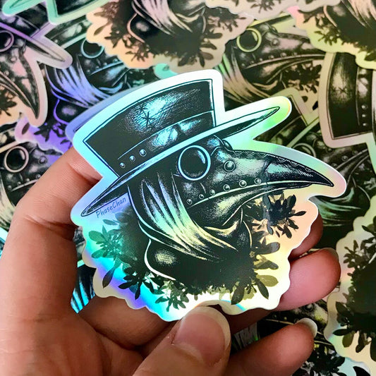 Plague Doctor Holographic Vinyl Sticker