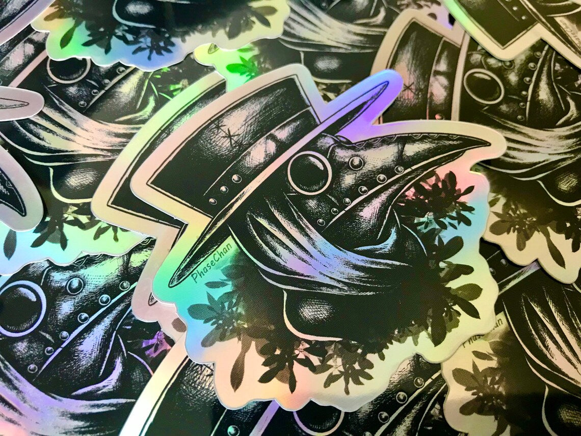 Plague Doctor Holographic Vinyl Sticker