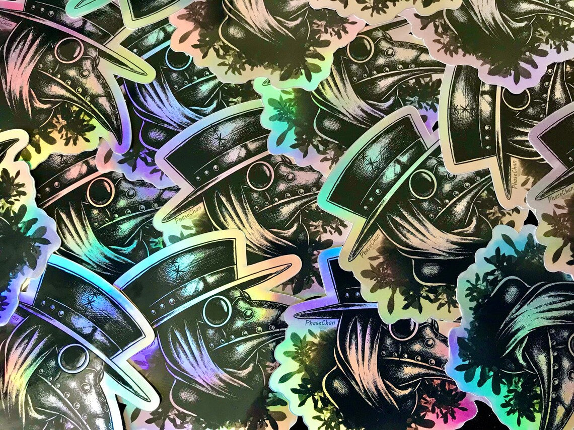 Plague Doctor Holographic Vinyl Sticker