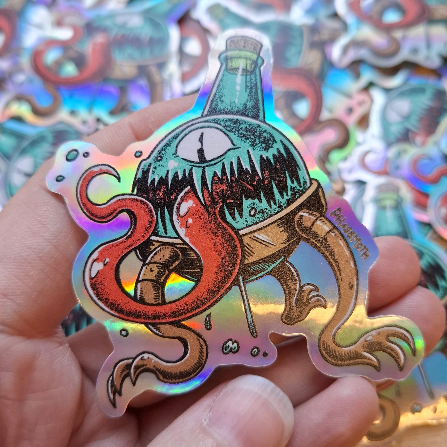 Potion Bottle Mimic Holographic Vinyl Sticker