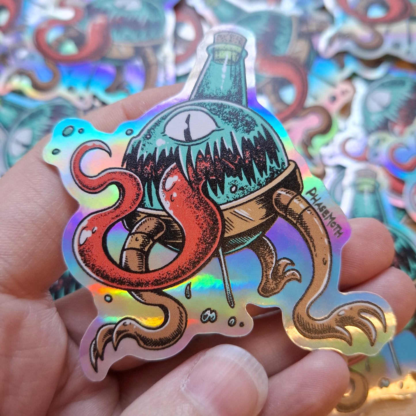 Potion Bottle Mimic Holographic Vinyl Sticker
