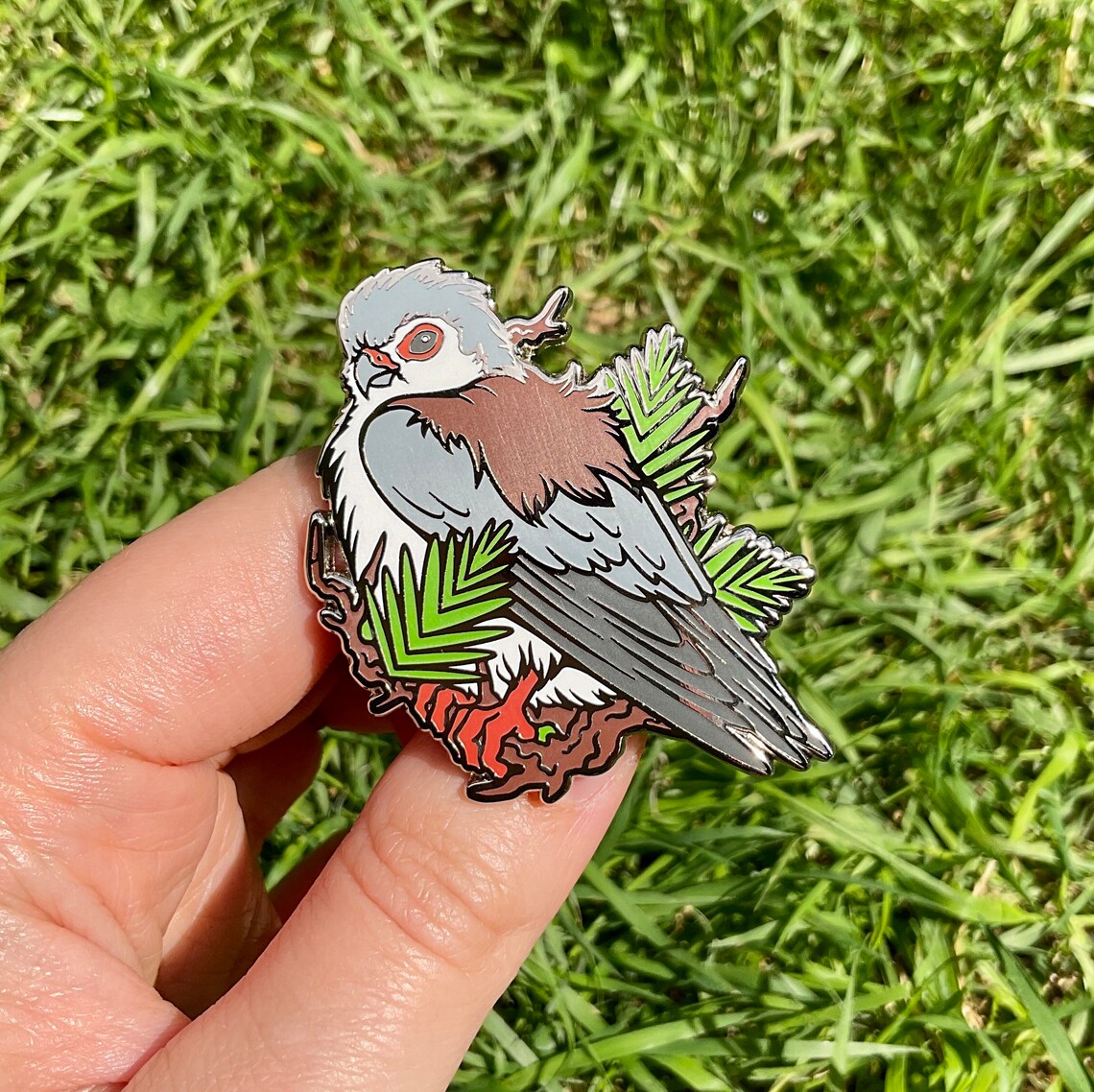 Pygmy Falcon Silver Enamel Pin