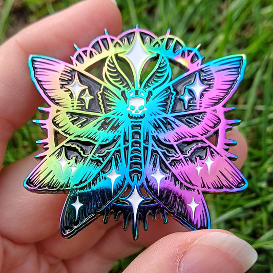 Celestial Moth Rainbow Enamel Pin