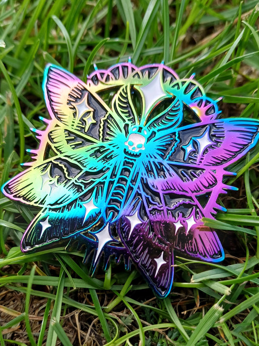 Celestial Moth Rainbow Enamel Pin