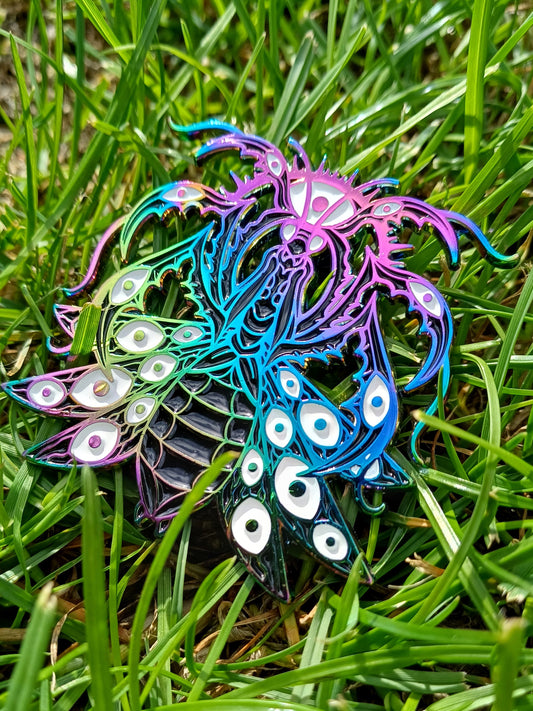 Celestial Praying Mantis Rainbow Enamel Pin