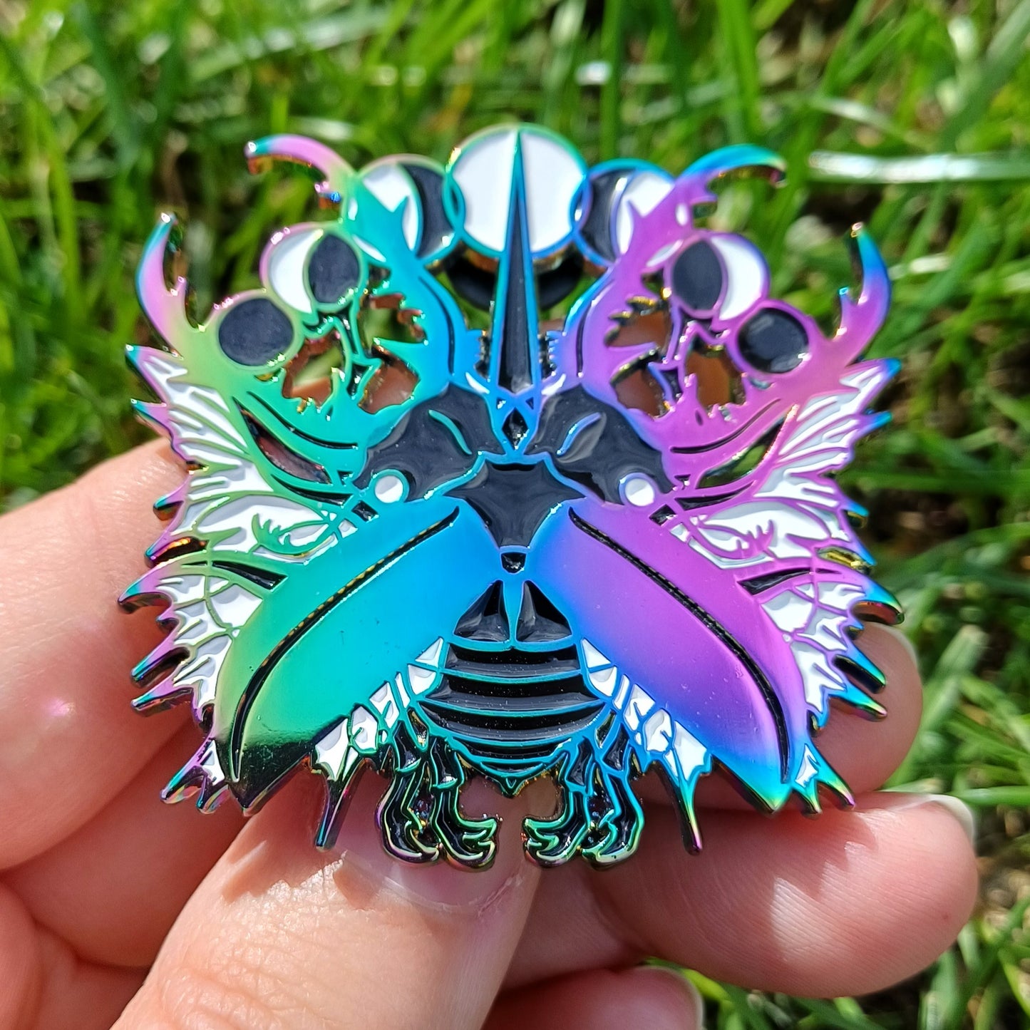 Celestial Stag Beetle Rainbow Enamel Pin