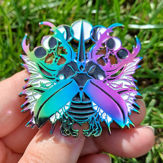 Celestial Stag Beetle Rainbow Enamel Pin
