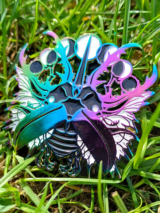 Celestial Stag Beetle Rainbow Enamel Pin