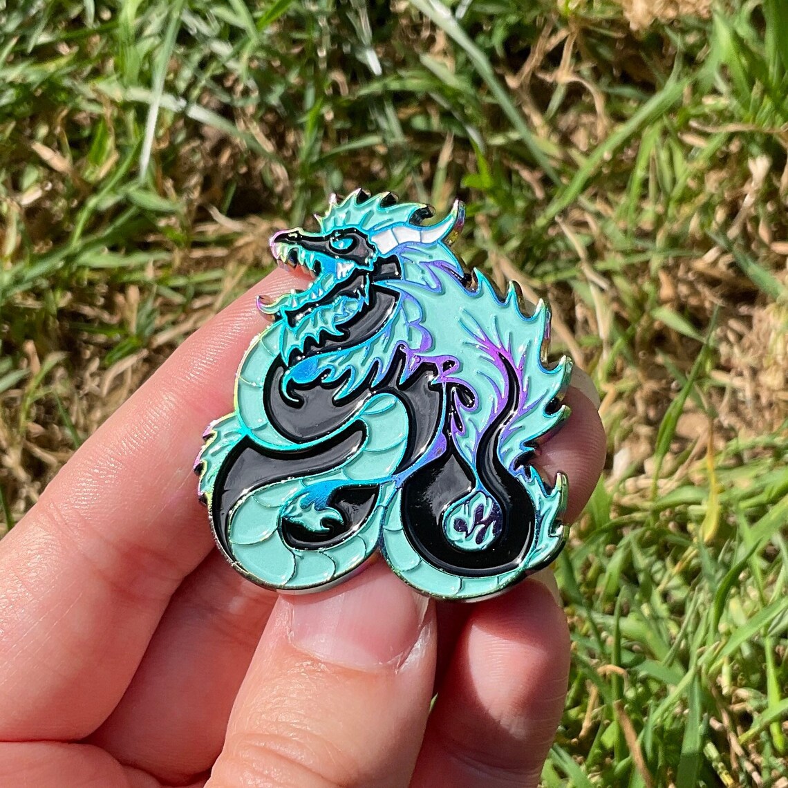 Sea Serpent Rainbow Enamel Pin