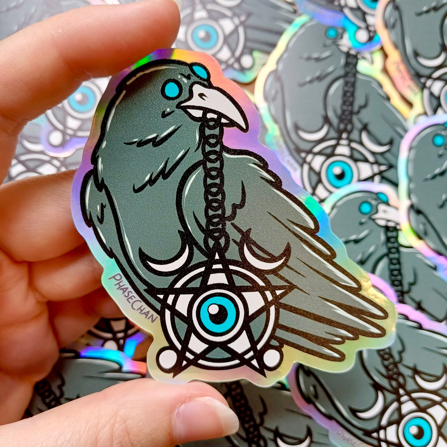 Raven Familiar Holographic Vinyl Sticker