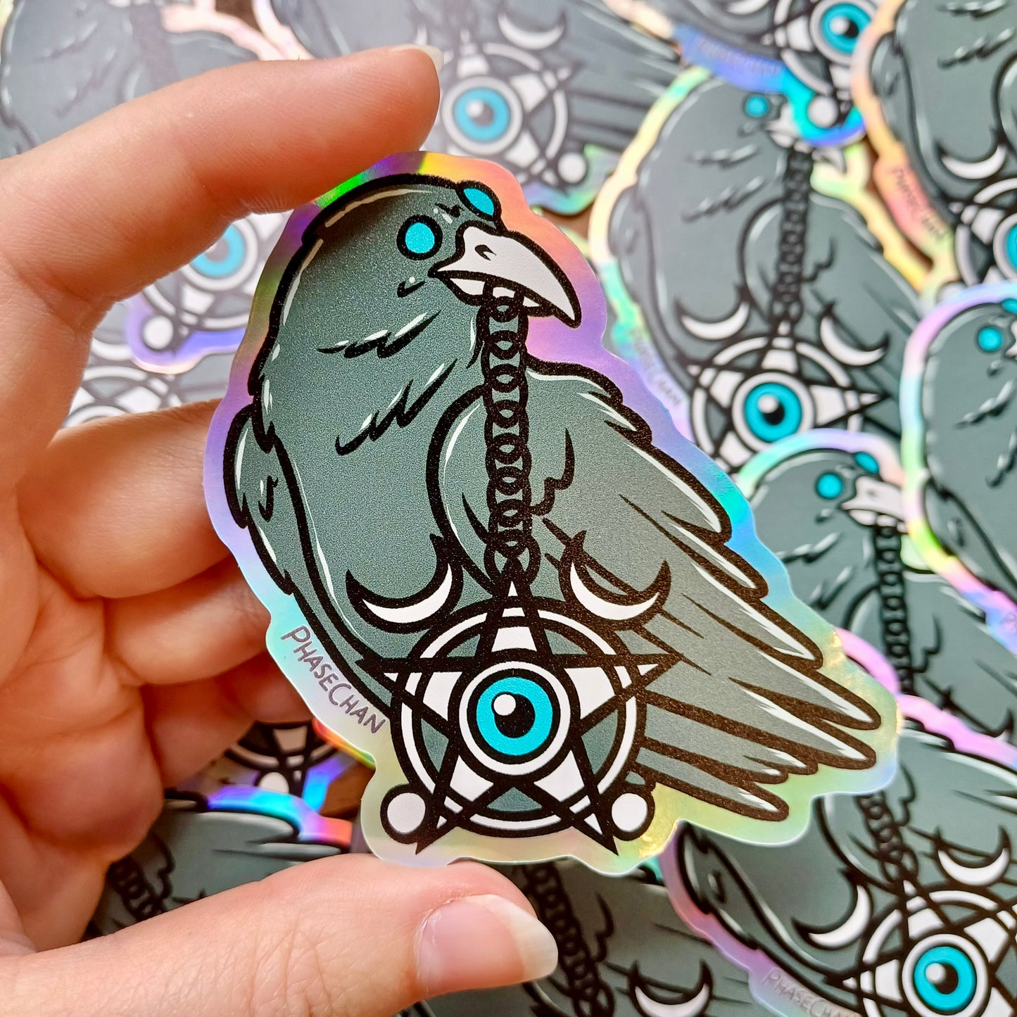 Raven Familiar Holographic Vinyl Sticker