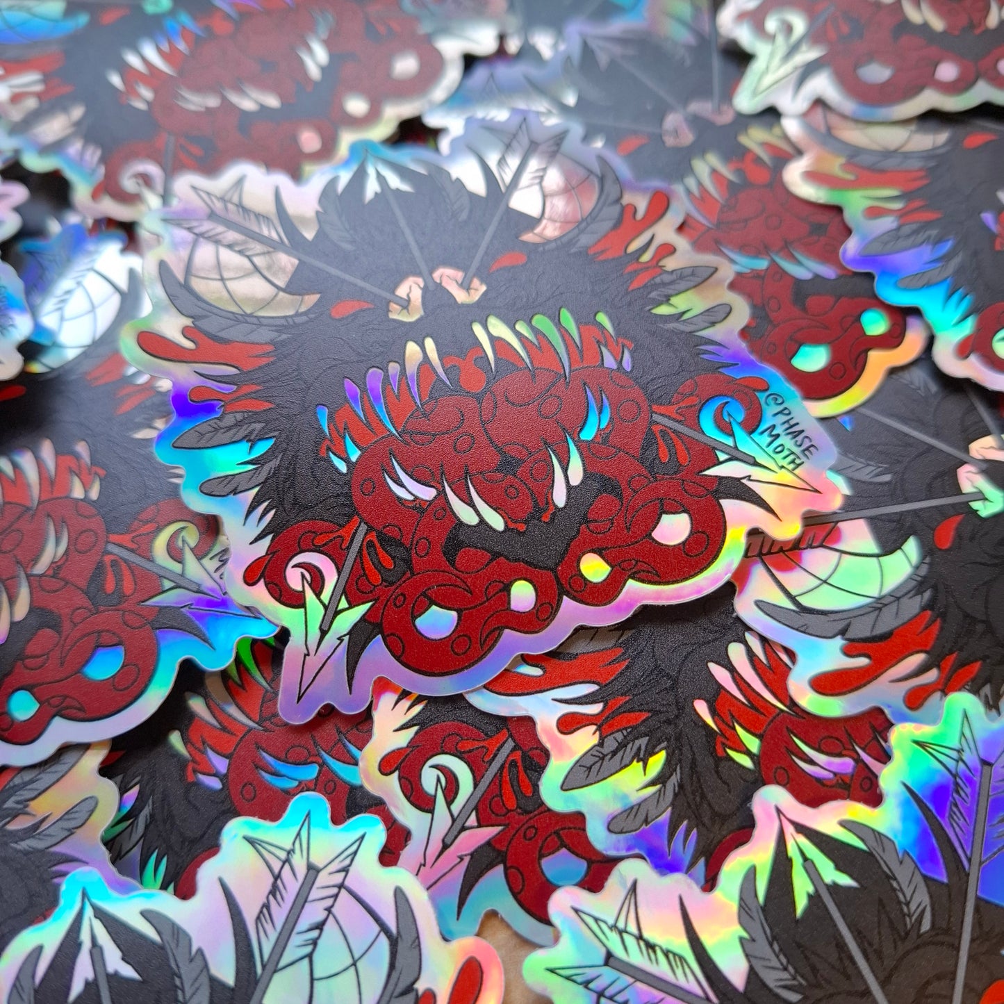 Snallygaster Distorted Cryptid Holographic Vinyl Sticker