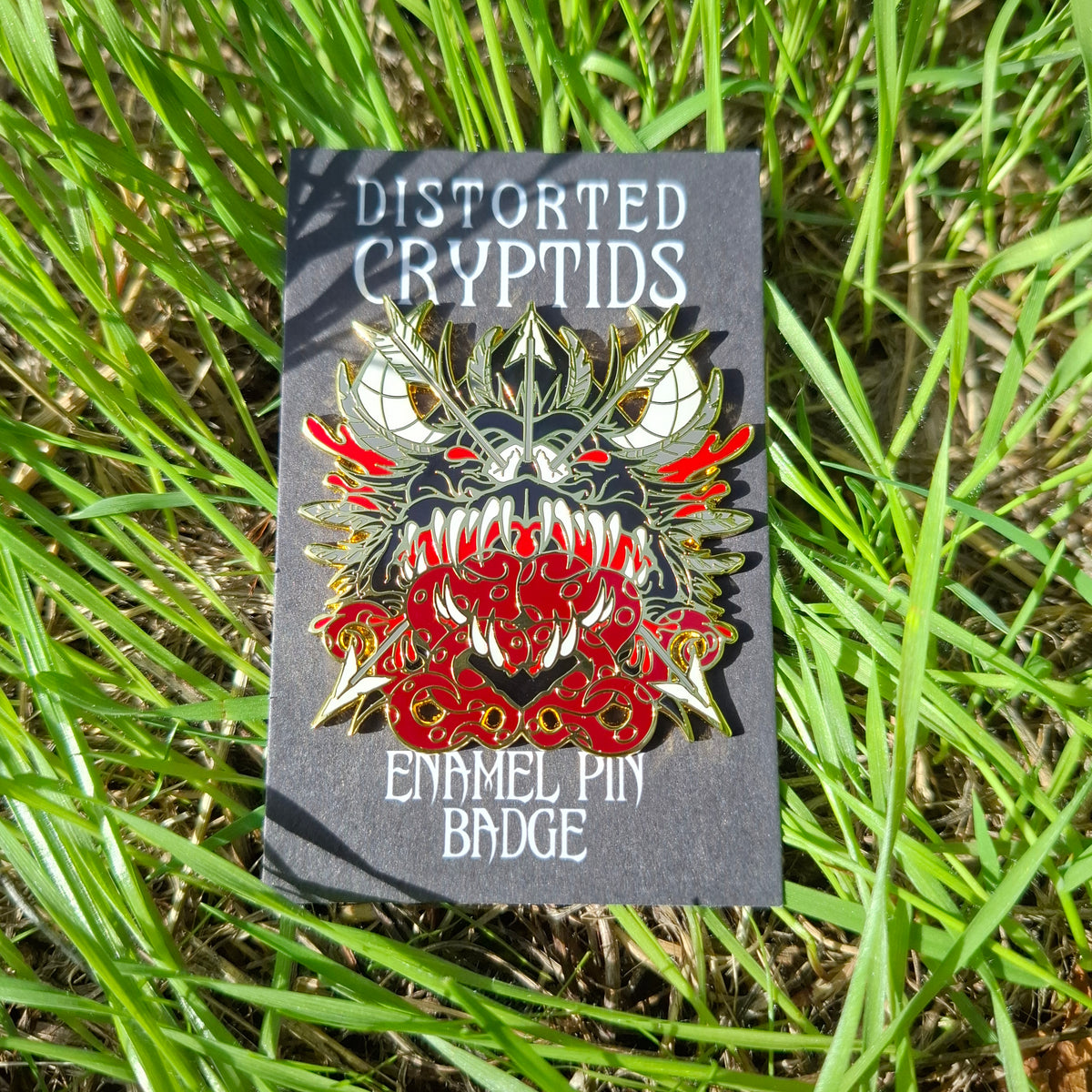 Snallygaster Gold Distorted Cryptid Enamel Pin