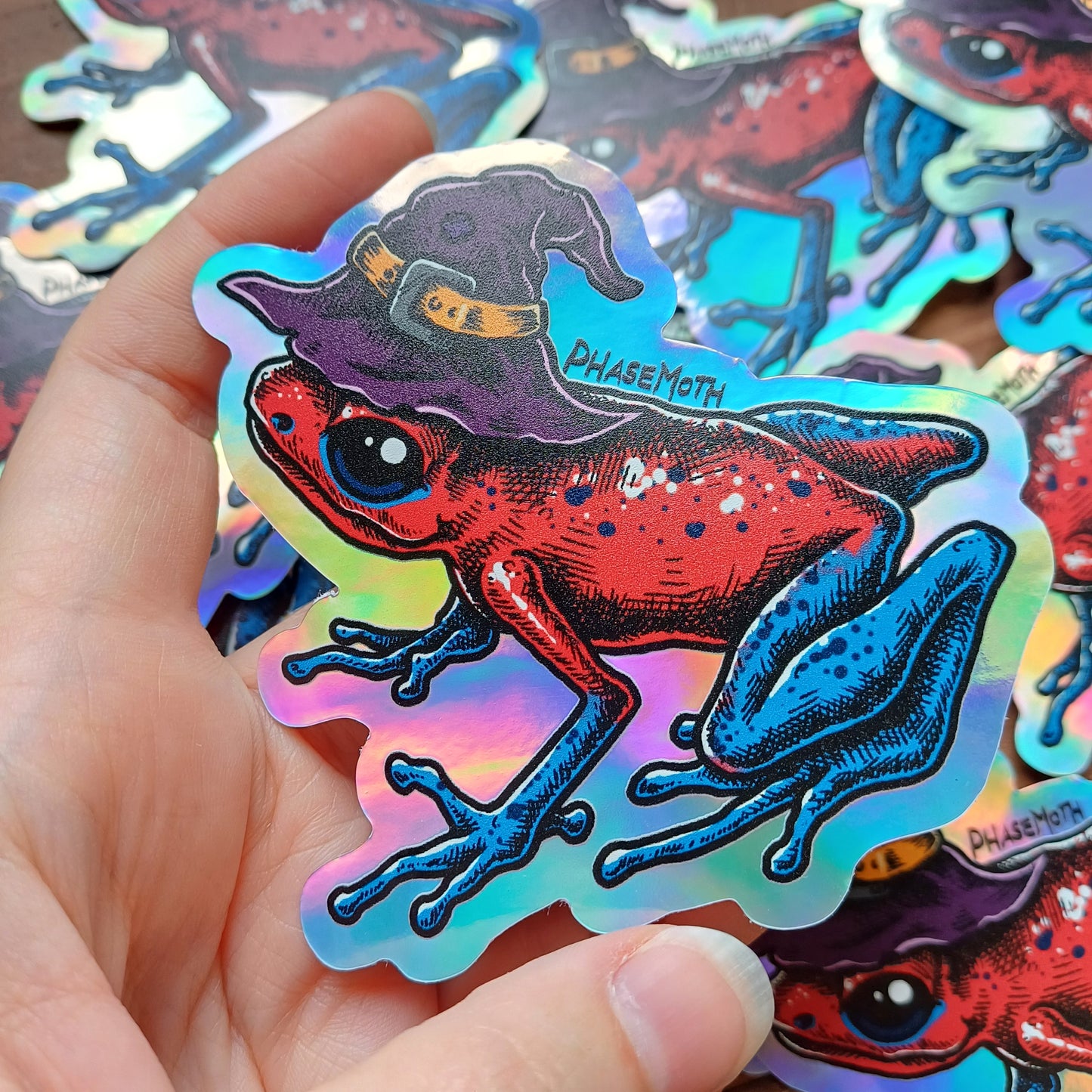 Poison Dart Frog Holographic Vinyl Sticker