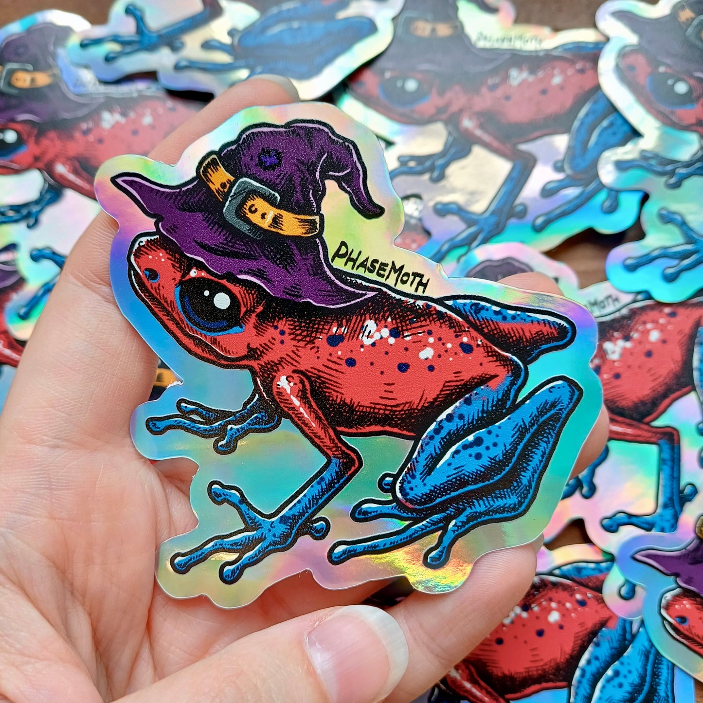 Poison Dart Frog Holographic Vinyl Sticker