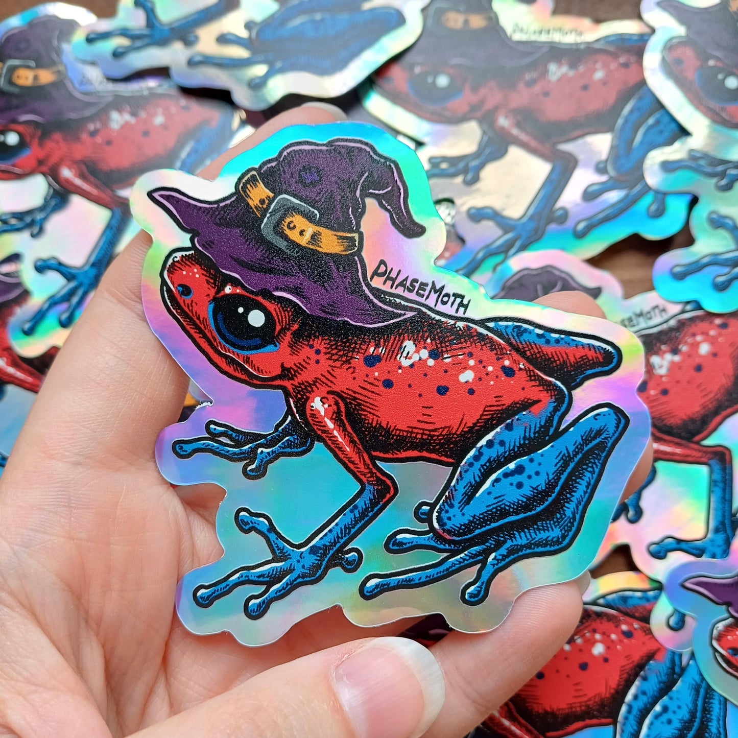 Poison Dart Frog Holographic Vinyl Sticker