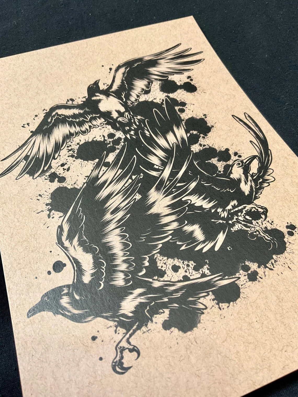 Three Ravens Limited Craft Art Print