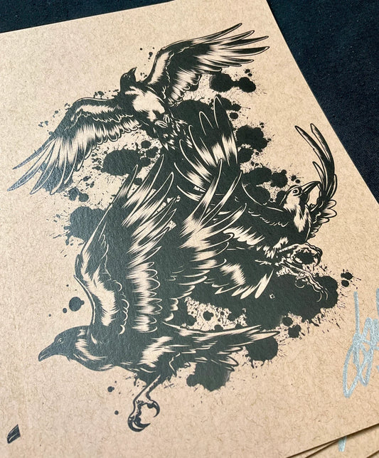 Three Ravens Limited Craft Art Print