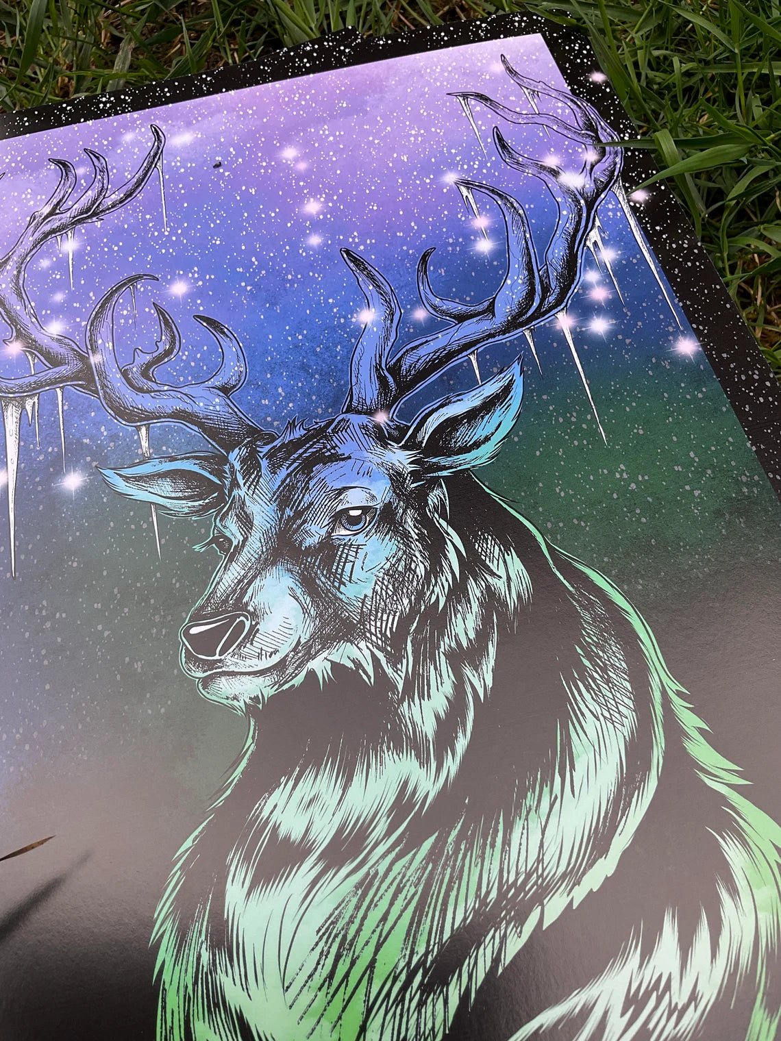 The Winter Stag Art Print