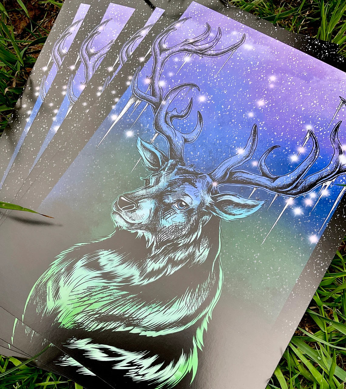 The Winter Stag Art Print